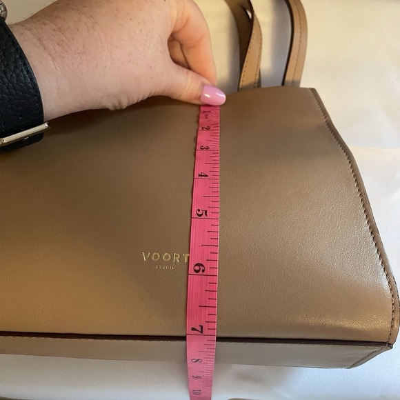 VOORT STUDIO Belgian Designer Mini Bag Sand Tan Purse Crossbody W Strap NEW $833 - Picture 15 of 16